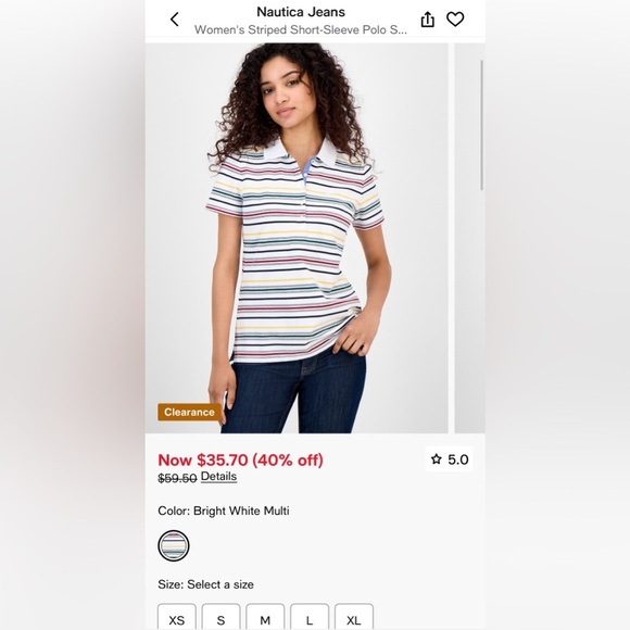 Nautica Jeans Co. Women's Stripe Polo Shirt Size Small NWT - Picture 12 of 12